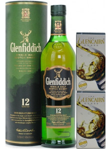 Glenfiddich 12yo 70cl | Pahare Glencairn cristal | Cadou Whisky & Accesorii